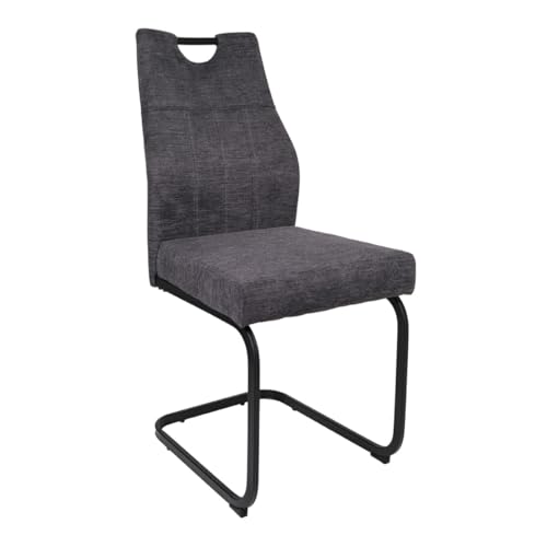 Liadomo Freischwinger La Paz, Esszimmerstuhl, Stuhl, Bezug Textilgewebe anthrazit, gepolstert, Metallgestell schwarz pulverbeschichtet, robust, strapazierfähig Liadomo Freischwinger La Paz, Esszimmerstuhl, Stuhl, Bezug Textilgewebe anthrazit, gepolstert, Metallgestell schwarz pulverbeschichtet, robust, strapazierfähig von Liadomo