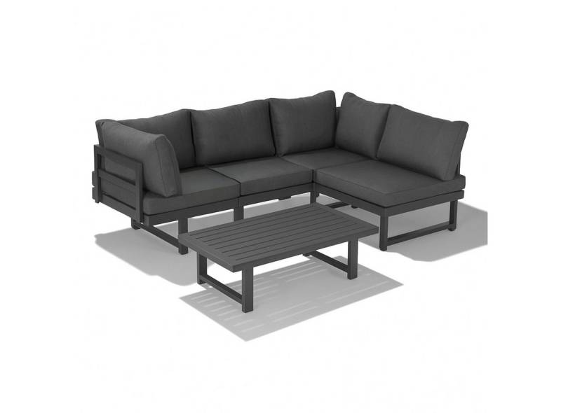 Liadomo Gartenlounge-Set Callipo, (Ecklounge für 3-4 Personen, 3-tlg., Multifunktionssofa, Sessel, Tisch), Sofa mit höhenverstellbaren Seitenteilen von Liadomo