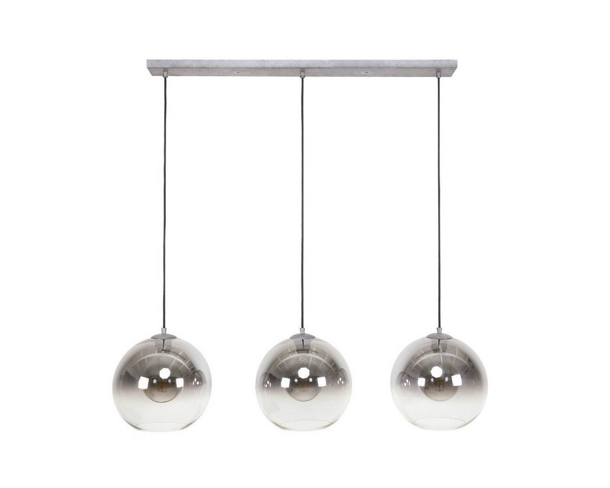 Liadomo Pendelleuchte Boise, ohne Leuchtmittel, rauchgraue Glasschirme mit Silber Finish, Hängelampe im Industrial Stil von Liadomo