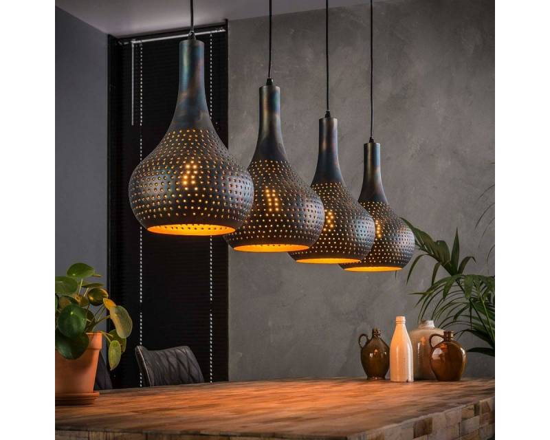 Liadomo Pendelleuchte Payette, ohne Leuchtmittel, 4-flammige Hängelampe aus Metall von Liadomo