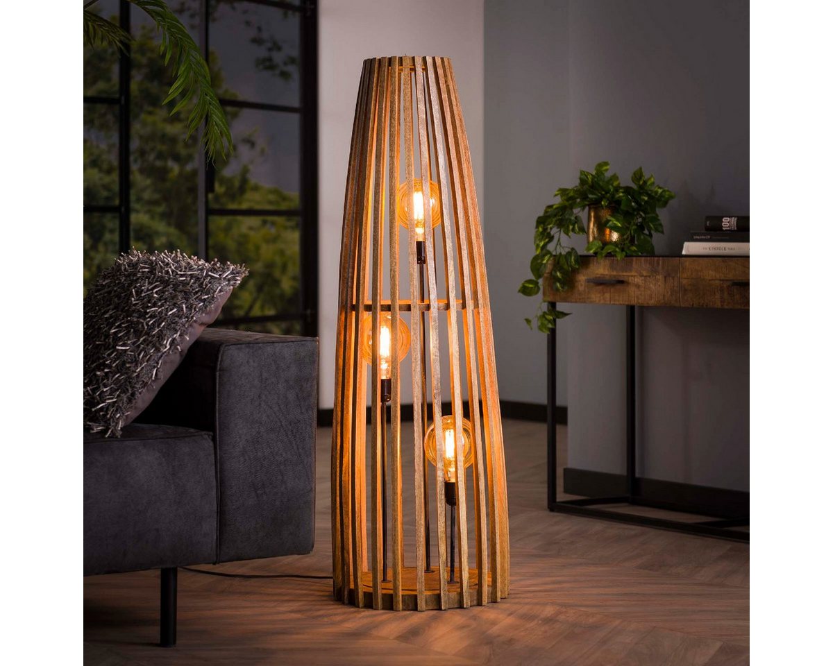 Liadomo Stehlampe Everglade, ohne Leuchtmittel, aus Mangoholz, gemütliches Lichtbild, ideal für das Wohnzimmer, E27 von Liadomo