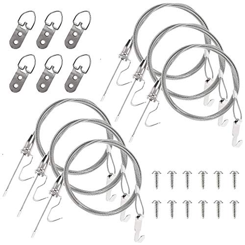 AAPLUS Pack of 6 Picture Rails Gallery Rails Accessories Rope Hanging Installation Set with Adjustable Photo Hanging Hook + S Metal Hook + 2 m Stainless Steel Cable Wire for Wall Pictures, Exhibitions, Art Gallery AAPLUS Pack of 6 Picture Rails Gallery Rails Accessories Rope Hanging Installation Set with Adjustable Photo Hanging Hook + S Metal Hook + 2 m Stainless Steel Cable Wire for Wall Pictures, Exhibitions, Art Gallery von Liakai