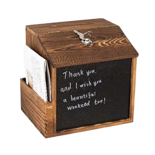 Liakyunf Abstimmungsbox mit Slot, Vorschlagbox - Gewinnspielkästen mit Slot,Retro Holz verschlossene Wand im Freien mit Tafel für Wohltätigkeitskirche Gebet von Liakyunf