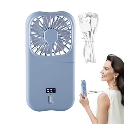 Liakyunf Handventilator Mit Wiederaufladbarem Akku | Klappbarer Tragbarer Ventilator Mit Handyhalter Design - Outdoor Kühlgerät Für Wandern Büro Sport & Einkaufen von Liakyunf