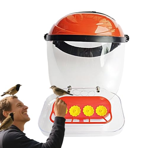 Liakyunf Kolibri-Futterhut - Vogelfutterstationen Für Garten Und Terrasse | 4 Futteröffnungen Zubehör Gesichtsabdeckung Verstellbares Kopfband Für Terrasse Garten Fensterbank von Liakyunf