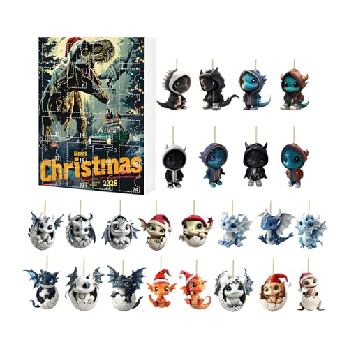 Liakyunf Weihnachts Countdown Ornament - Acrylic Flacher Adventskalender,24 Tage Acryl Deko Mit Figuren Für Schreibtisch Wand Baum Büro Familie Jugend Kinder Erwachsene von Liakyunf