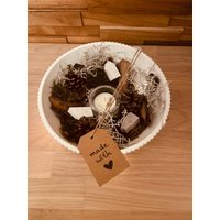 Winterliche Deko-Schale „Made With Love" | Natürliche Weihnachtsdekoration Handmade Christmas Boho Gemütlich Love von Lialioskat