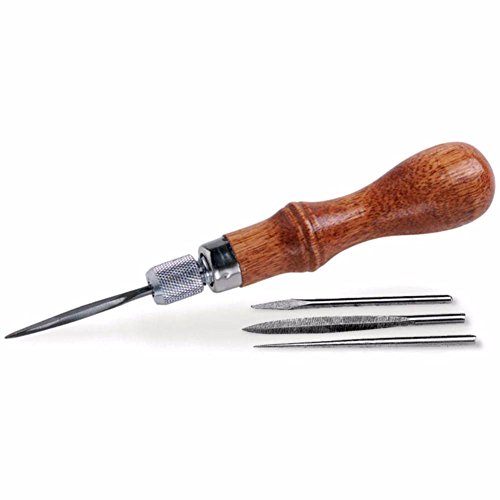 Liamostee Professionell Leder Craftool 4-in-1 Awl Klingen Set Leder Spitzen Meißel Nähte Loch Stanze Werkzeuge von Liamostee