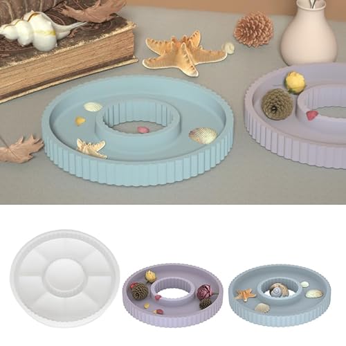 Silikonformen Gießformen,Resin Silikonform Tablett, Silicone Molds Tray with Grooves, Obsttablett Epoxidharz Gießformen dekorative Tablettformen für Harz, Harzformen DIY Tablett Gießform von Liamostee