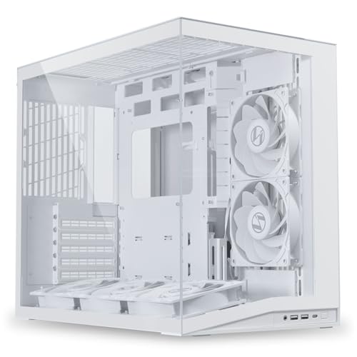 Lian Li O11 Dynamic Mini V2 Flow PC-Gehäuse Weiß | Kompakter ATX Midi-Tower mit Zwei-Kammer-Design, Tempered Glass und modularem Aufbau - 5 Lüfter vorinstalliert von Lian Li