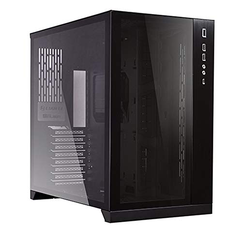 Lian Li O11 Dynamic E-ATX Dual Chamber Desktop Gehäuse Midi-Tower, Gaming PC Gehäuse mit Seitenteil und Front aus Tempered Glass, Vertikale Grafikkartenmontage, 272 x 446 x 445 mm, schwarz von Lian Li