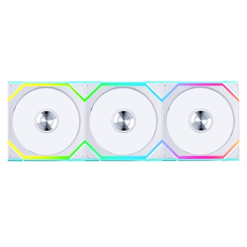 Lian Li UNI FAN SL Wireless PC Lüfter 120mm RGB – 3er Pack Reverse Blade Gaming PC Weiß | PWM Lüfter - 40 ARGB LEDs - bis 2.000 U/min - Stecksystem - hoher Airflow - Vibrationsarm - Leise von Lian Li