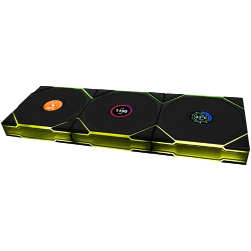 Lian Li UNI FAN TL Wireless LCD Lüfter ARGB PWM 3er-Pack inkl. Controller - 120 mm (12TLLCD1W3B) von Lian Li