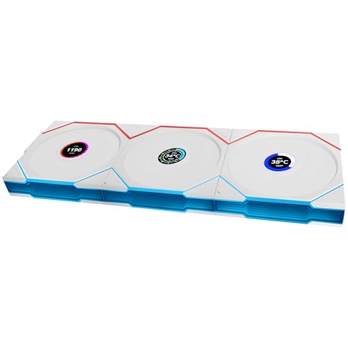 Lian Li UNI FAN TL Wireless LCD PC Lüfter 120mm RGB – 3er Pack Gaming PC Lüfter Weiß | PWM Lüfter - 26 ARGB LEDs - bis 1.900 U/min - Stecksystem - hoher Airflow - Vibrationsarm - Leise von Lian Li