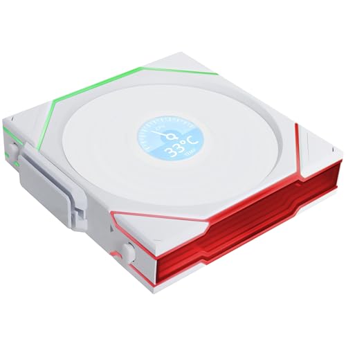 Lian Li UNI FAN TL Wireless LCD PC Lüfter 120mm RGB – Reverse Blade Gaming PC Lüfter Weiß | PWM Lüfter - 26 ARGB LEDs - bis 1.900 U/min - Stecksystem - hoher Airflow - Vibrationsarm - Leise von Lian Li
