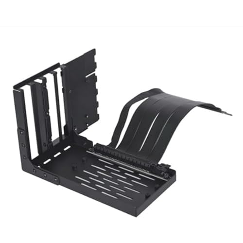 Lian Li VG4-4-V2X - Universelles Vertikales GPU-Kit, Grafikkartenhalterung mit 4 Slots, inkl. PCie 4.0 Riser Kabel, kompatibel mit den meisten ATX-Gehäusen - schwarz von Lian Li