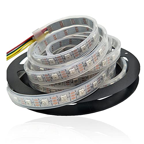 LianGSanSan ws2812b LED Strip Wasserdicht Schwarz PCB 5v 60 300 LEDs IP67 5m 5050 sk6812 ws2812 individuell adressierbar RGB Flexible LED Streifen von LianGSanSan