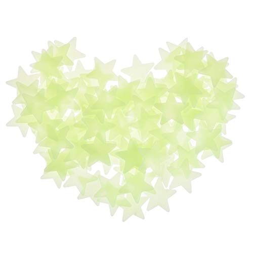 100PCS Home Wall Glow In The Dark Stars Stickers Decal Baby Kid's Nursery Room - DIY Wall Decal - Light Green - Plastic Luminous Wall Stickers Bedroom Decoration (One Orange peel device AS GIFT) by LianLe von LianLe