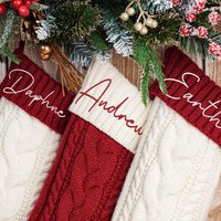 2024 Family Christmas Stockings With Name-Knitted Stockings-Embroidered Stockings-Holiday Stockings-Christmas Decor Gift von Lianetze