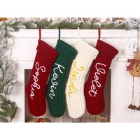Personalized Family Christmas Stockings With Names, Custom Knit For 2025, Holiday Décor Gift Parents, Kids, & Couples von Lianetze