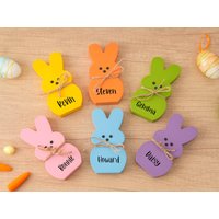 Personalized Wooden Easter Peep Decor, Bunny Decor, Wood Peeps, Easter Bunny Name Tag, Personalized Accessory For Spring, Spring Decor Personalized Wooden Easter Peep Decor, Bunny Decor, Wood Peeps, Easter Bunny Name Tag, Personalized Accessory For Spring, Spring Decor von Lianetze