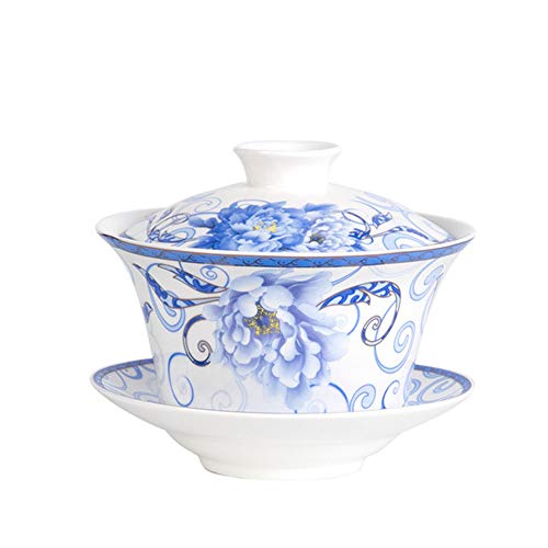 Liang baobao Traditionelles Gaiwan-Tee-Set mit Deckel und Untertasse, Gongfu-Teetasse, Porzellan, 295 ml von Liang baobao