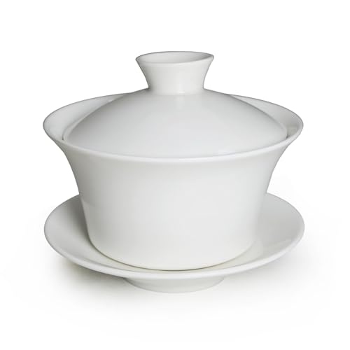 Gaiwan Teetassen Porzellan Teetassen Chinesische Tradition Sancai Abdeckung Schüssel Lippentasse Untertasse Tee Set (200 ml weiß) von Liang baobao