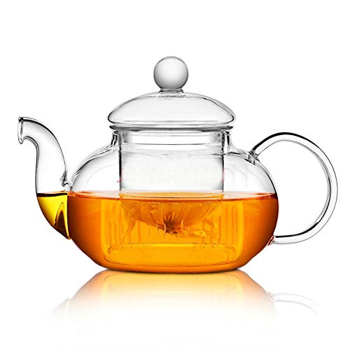 Glas-Teekanne mit Teesieb, Borosilikattopf für losen Tee, Beutel und blühende Tees (800 ml) von Liang baobao