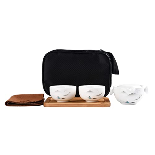 Liang baobao Praktische Teekanne, Tasse, Porzellan, Teetasse, weiß glasiert, Reise-Tee-Set (Querformat) von Liang baobao