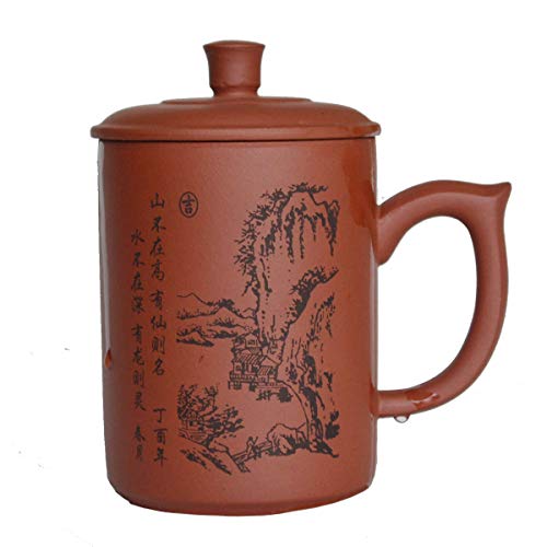 Liang baobao Yixing Purple Sand Clay Tea Cup 500ml Chinesische Zisha Teetassen Griff Lippe Tassen (Rot) von Liang baobao