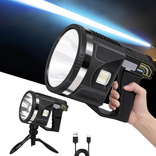 LiangJJ 1000000 Lumen Superhelle LED-Taschenlampe mit Maislicht, Gurt und 90° verstellbarem Stativ 15000mAh Lange Lebensdauer IPX7 Wasserdicht Outdoor XXL LiangJJ 1000000 Lumen Superhelle LED-Taschenlampe mit Maislicht, Gurt und 90° verstellbarem Stativ 15000mAh Lange Lebensdauer IPX7 Wasserdicht Outdoor XXL von LiangJJ