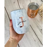 Thermobecher/Tasse Personalisiert in Marmor Optik | Kaffeebecher To Go Geburtstag Personalisierte Geschenke Für Sie Und Ihn Kollegin von LiannoShop