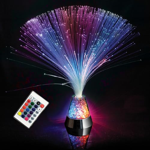 Nachtlicht Fiberglas Fernsteuerung mit 16 farbwechselnden Kristallen Eisbasis Stimmungslicht Nachtlicht für Dekoration Zimmer Büro Schlafzimmer von Lianya