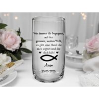 Trinkglas Kommunion, Konfirmation, Taufe, Geschenk Geburt, Für Jungen Und Mädchen, Erinnerungsgeschenk, Graviert, Personalisiert, Mit Namen von LiasWerkstatt