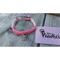Halsband Für Kleine Hunde Chihuahua Bolonka 4 Mm Tau Doppelt Handarbeit Libapawlicious von LibaPawlicious