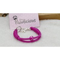 Halsband Für Kleine Hunde Chihuahua Bolonka 4 Mm Tau Doppelt Handarbeit Libapawlicious von LibaPawlicious