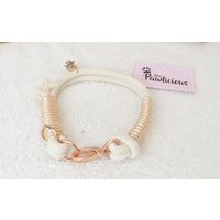 Halsband M-L Rosegold Segeltau Handarbeit Liba Pawlicious von LibaPawlicious