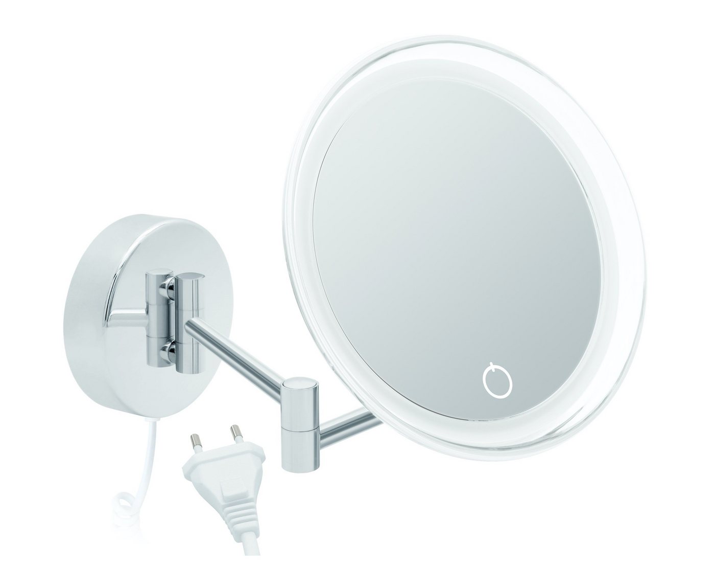 Libaro Kosmetikspiegel Siena, LED Kosmetikspiegel 7fach Dimmerfunktion Auto-off mit weißem Kabel von Libaro
