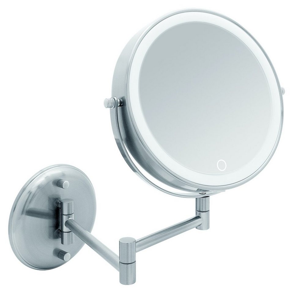 Libaro Kosmetikspiegel Venezia, LED Kosmetikspiegel 5x Vergrößerung Akku USB 3 Lichtfarben Dimmer von Libaro
