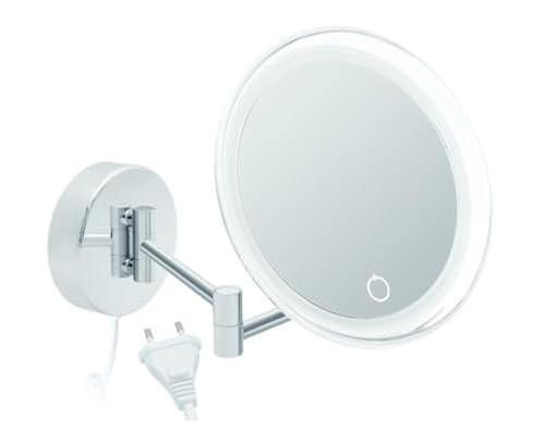 Libaro LED Kosmetikspiegel Siena Vergrößerungsspiegel 7 Fach Wandmontage Dimmerfunktion Auto-Off (mit weißem Kabel) von Libaro