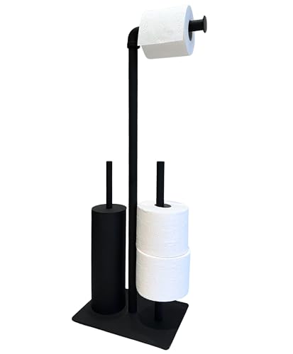Libaro WC-Garnitur Palermo aus Metall Toilettenpapierhalter stehend mit WC-Bürste und Klopapier-Halter geschlossen, WC-Bürstengarnitur schwarz Toilettenbürstenhalter modern, WC-Rollenhalter Libaro WC-Garnitur Palermo aus Metall Toilettenpapierhalter stehend mit WC-Bürste und Klopapier-Halter geschlossen, WC-Bürstengarnitur schwarz Toilettenbürstenhalter modern, WC-Rollenhalter von Libaro
