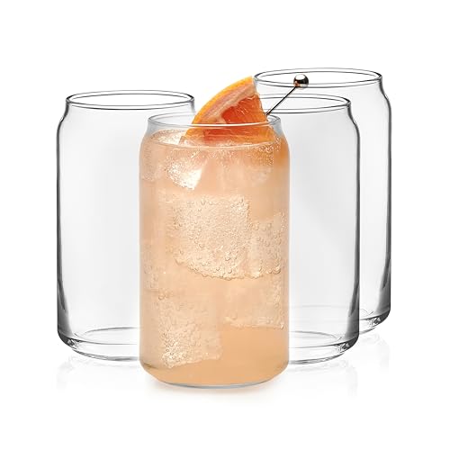Libbey Classic Can Tumbler Glasses Set of 4, Clear Kitchen Glassware Sets for Beverages and Cocktails, Lead-Free, Cute Drinking Glasses, 16oz von Libbey