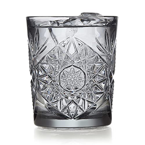 Libbey Hobstar Double Old Fashioned Gläser, 340 ml, Rauchgrau, 4 Stück von Libbey