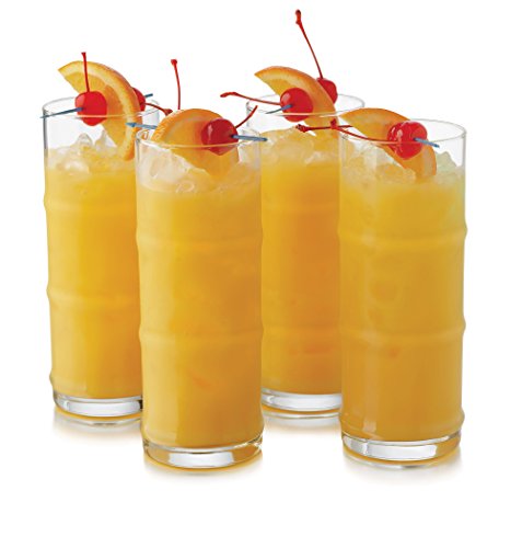 Libbey - Tiki Bamboo - Cocktailglas, Glas - Bambus - 480 ml - 4 Stück - für Tropische Cocktails von Libbey