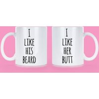 Butt Bart Geschenk Sein Her Tasse Valentine Ihr Po Kaffee Becher Set von LibbysDesignStore