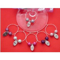 Set Von 6 Handgemachten Circle Of Love Weinglas Charms Libbysmarketplace von LibbysMarketPlace