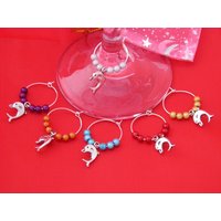 Set Von 6 Handgemachten Delfin Weinglas Charms Set Von 6 Handgemachten Delfin Weinglas Charms von LibbysMarketPlace