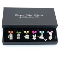 Summer Time Weinglas Charms Handgefertigt Von Libby's Market Place von LibbysMarketPlace