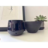 Handgemachter Edler Keramikbecher & Schale - „Dark Blue Moon " Ceramic Cup 225 245 Ml Schwarzer Ton Steinzeug Kaffeebecher | Tea Handgemachter Edler Keramikbecher & Schale - „Dark Blue Moon " Ceramic Cup 225 245 Ml Schwarzer Ton Steinzeug Kaffeebecher | Tea von LibelluleC