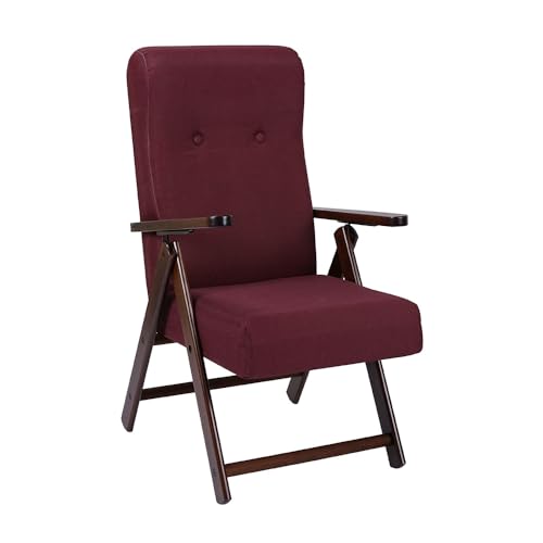 LIBEROSHOPPING.eu - LA TUA CASA IN UN CLIK Sessel aus Holz und gepolstertem Stoff, 4 Positionen für Wohnzimmer-Haus - MOLISANA (Pflaume) von Liberoshopping